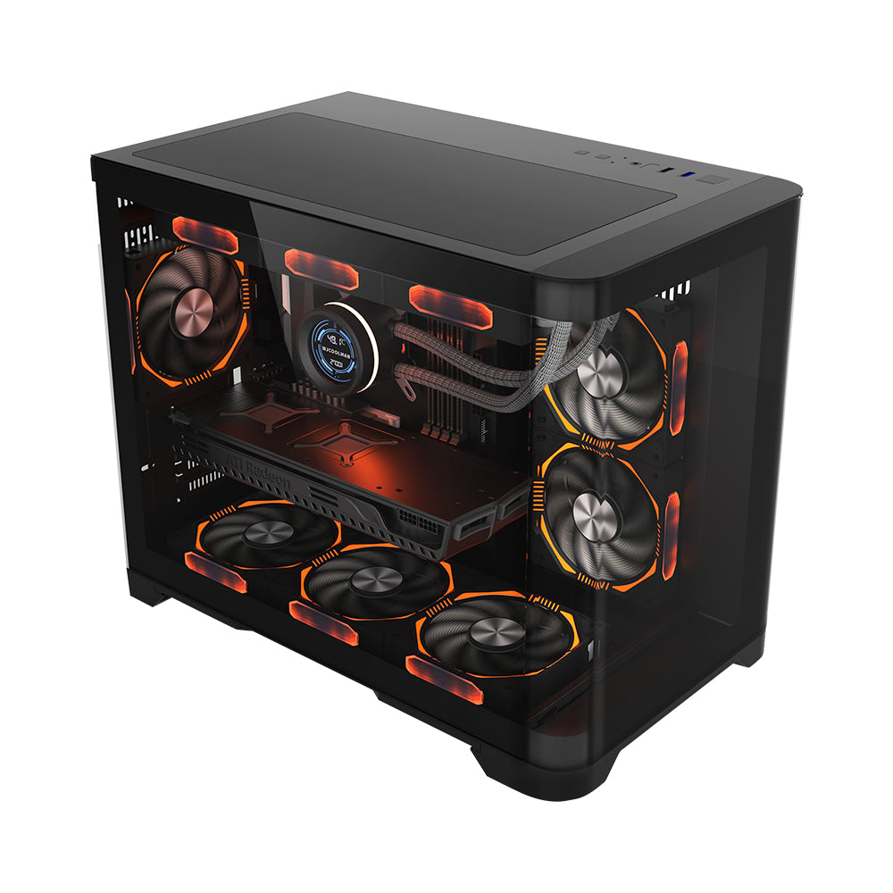 1st player Casing Uview UV6 ARGB Mid-Tower Fish Tank Black 3 Pre Installed Fan 1st player Casing Uview UV6 ARGB Mid-Tower Fish Tank Black 3 Pre Installed Fan